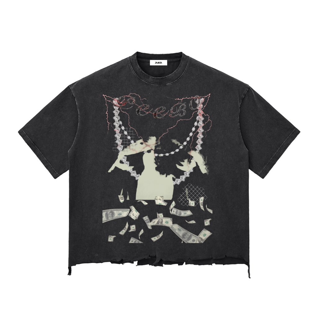 Peebo X Launch stage merch T